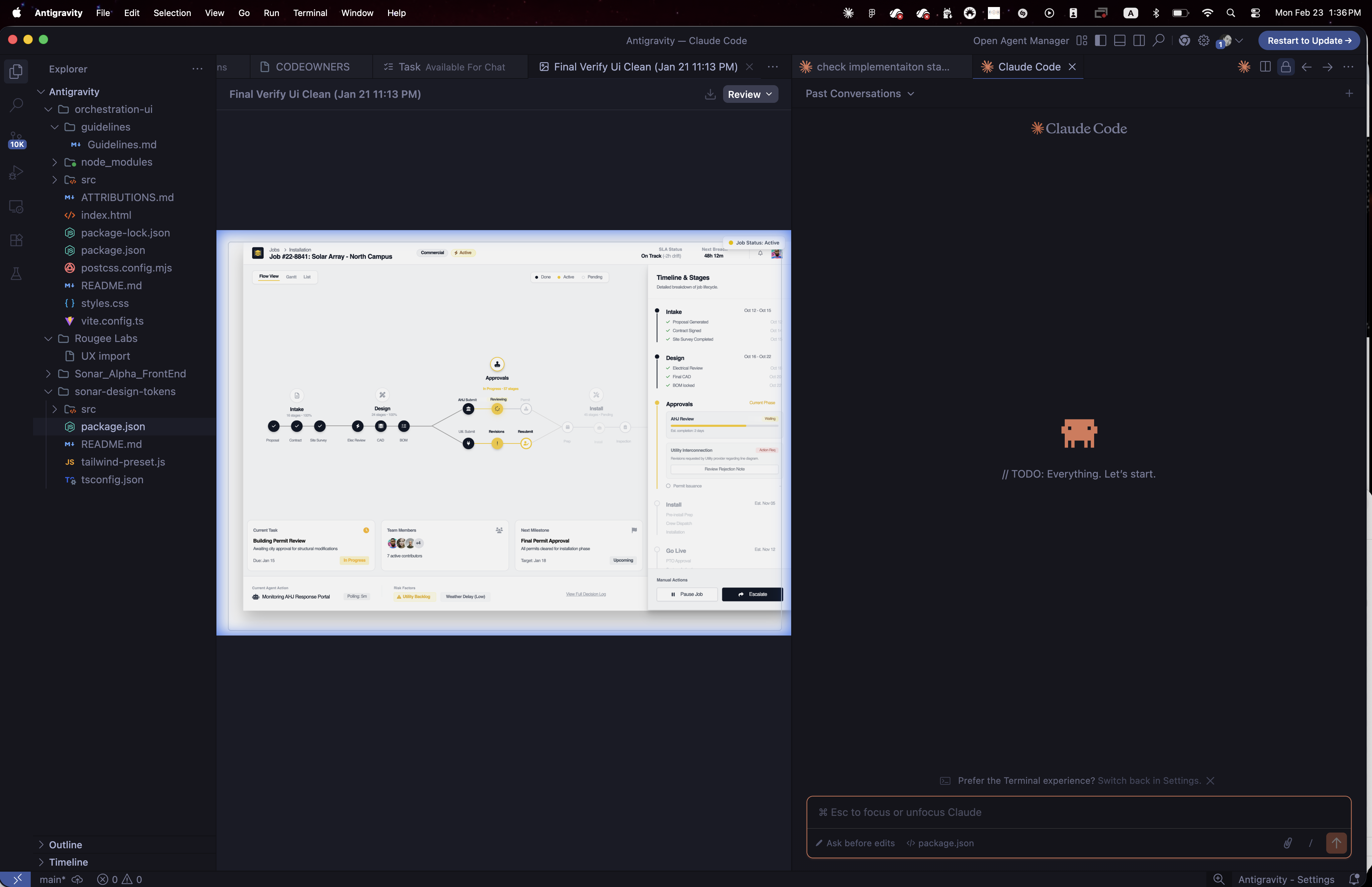 Google Antigravity IDE — orchestration-ui, AI-native design-to-code workflow
