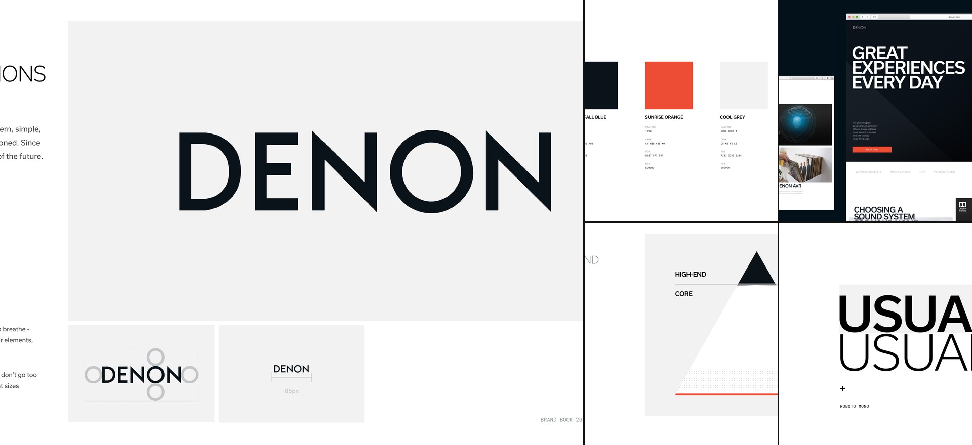 Denon HEOS multi-room audio ecosystem — product system design showing connected device range
