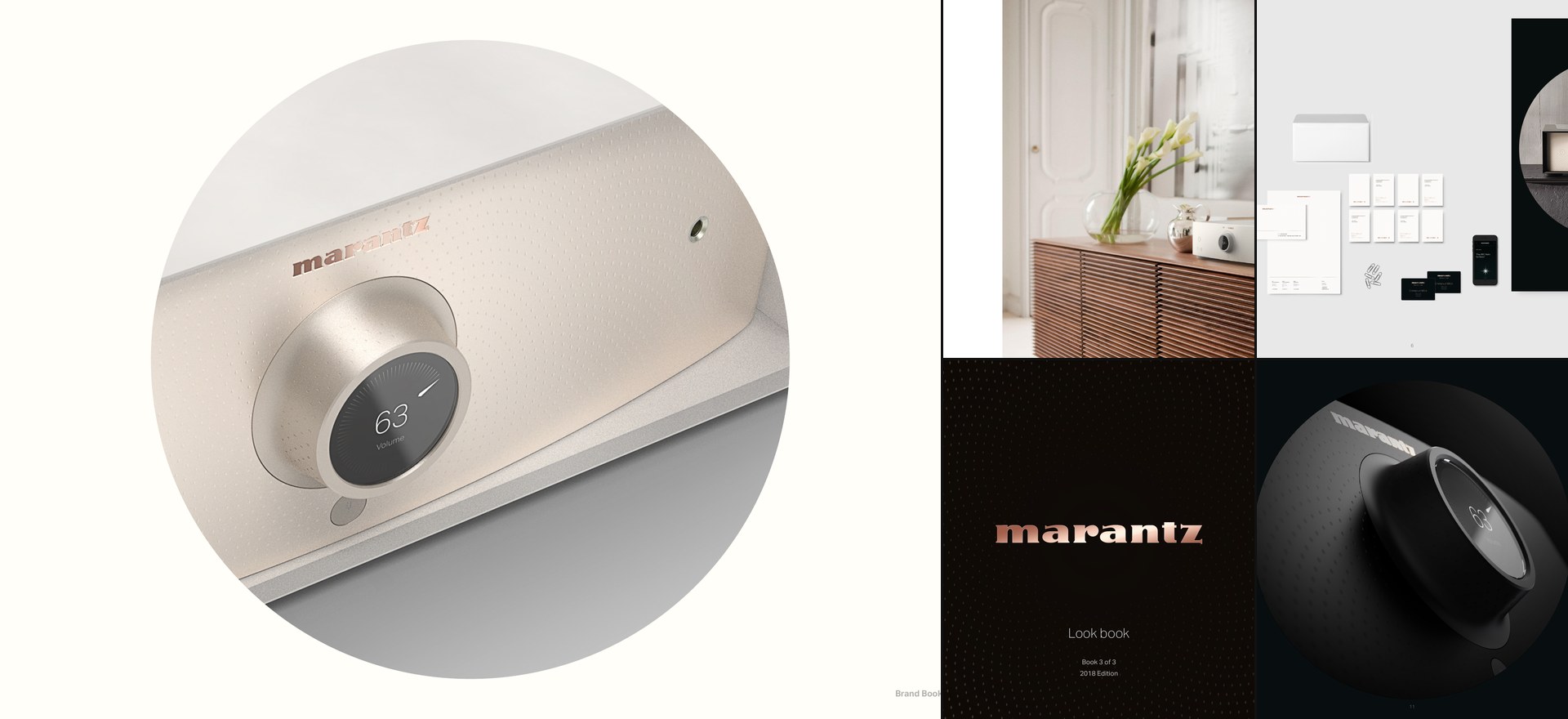 Marantz Model 30 copper accent detail — premium material finish and craft detail photography