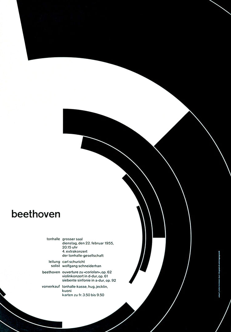 Müller-Brockmann — Beethoven poster, Swiss graphic design